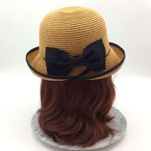 Sun N Sand Backless Wide Brim Hat with Bow Accent